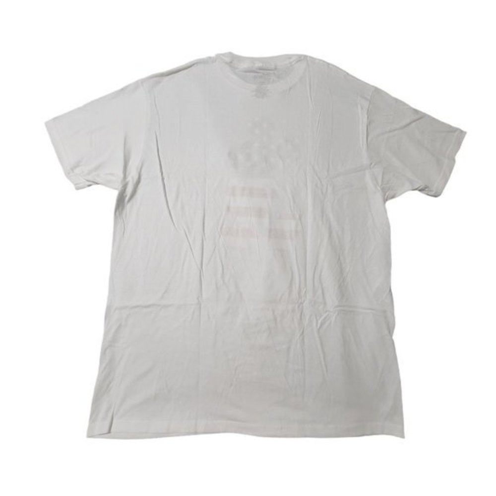 Disney Mickey Mouse Standing American Flag Print Graphic Short Sleeves White Tee - Picture 2 of 5